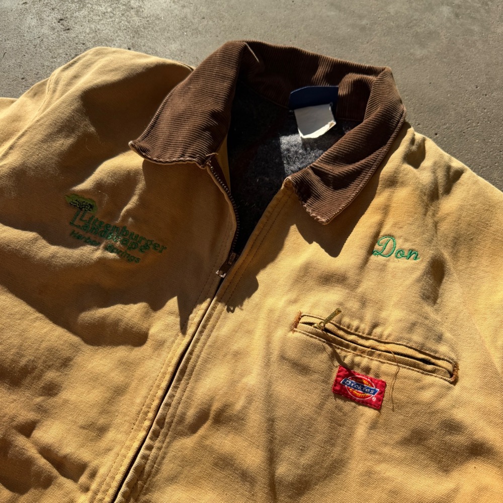Dickies Vintage Duck Canvas Blanket Lined Detroit Work Jacket Tan XL Embroidered - Picture 6 of 8